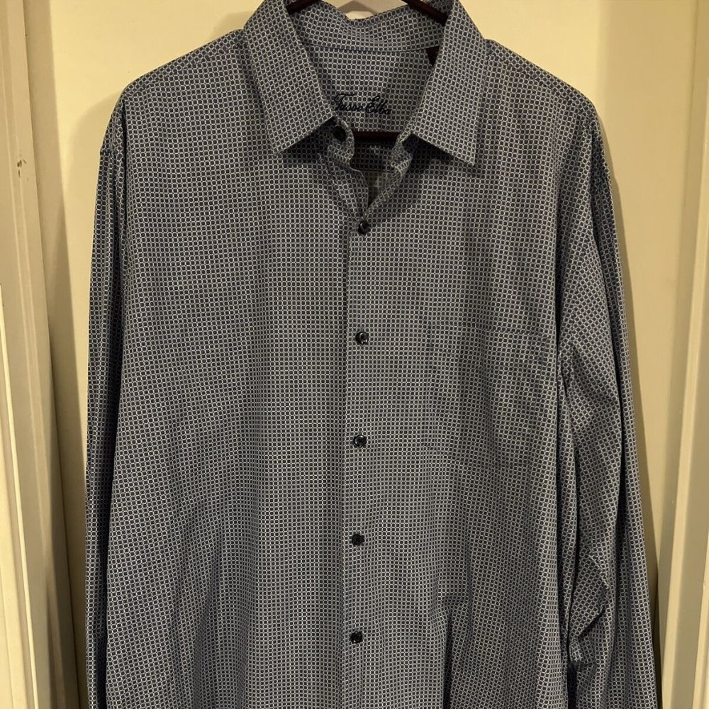 Tasso Elba Mens Dress Shirt Size Xl Collared Classic Fit Cotton Button Up
